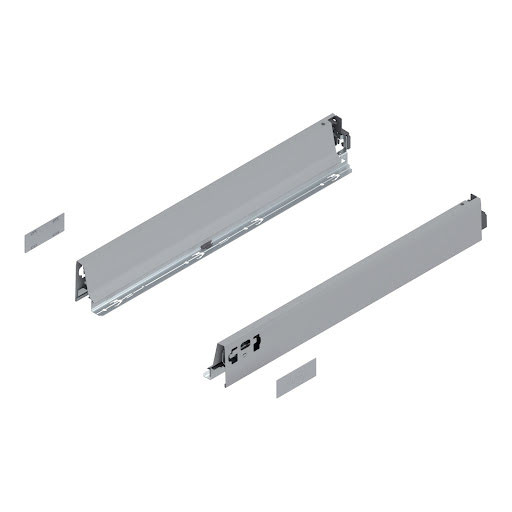 Blum TANDEMBOX Antaro drawer side, L500mm, N height, color light grey „WhiteAlu", pair