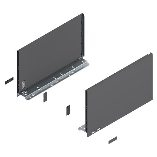 Blum LEGRABOX Pure drawer side, 400 mm, height F, color dark grey „Orion", pair