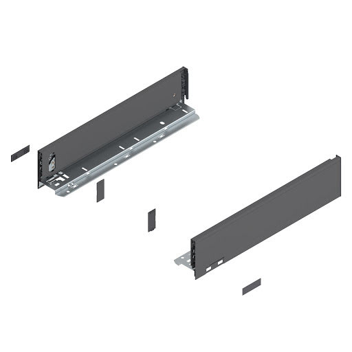 Blum LEGRABOX Pure drawer side, 400 mm, height M, color dark grey „Orion", pair
