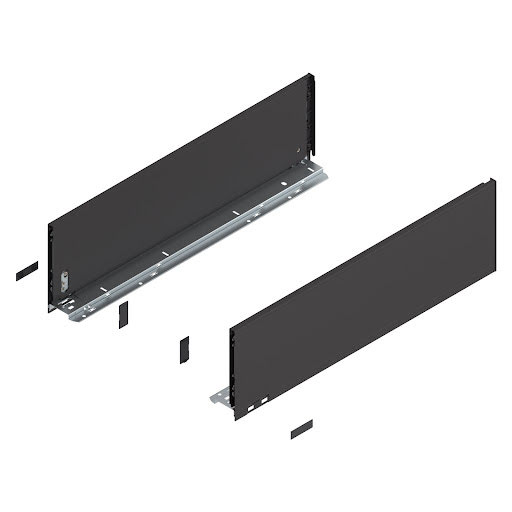 Blum LEGRABOX Pure drawer side, 600 mm, height C, color black „Terra", pair