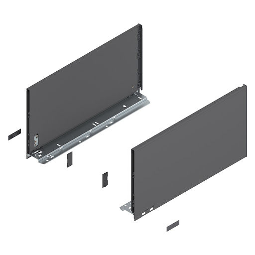 Blum LEGRABOX Pure drawer side, 450 mm, height F, color dark grey „Orion", pair
