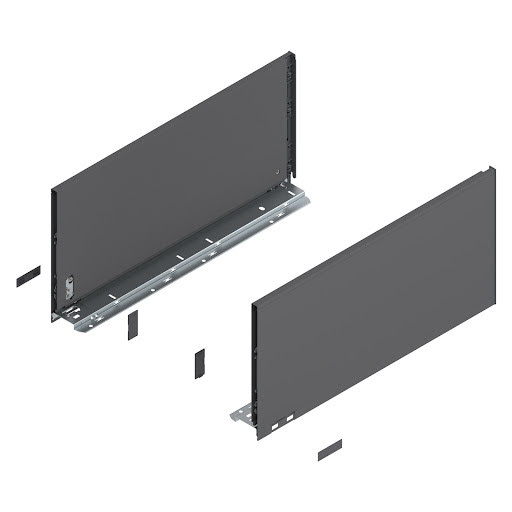 Blum LEGRABOX Pure drawer side, 500 mm, height F, color dark grey „Orion", pair