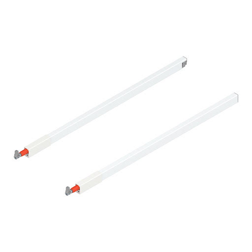 Blum TANDEMBOX Antaro longitudinal railing, L600mm, color white „Silk", pair