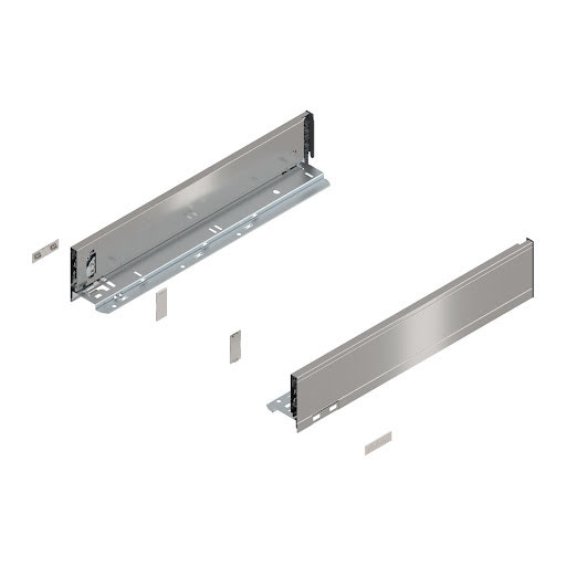 Blum LEGRABOX Pure drawer side, 450 mm, height M, color stainless steel „INOX", pair