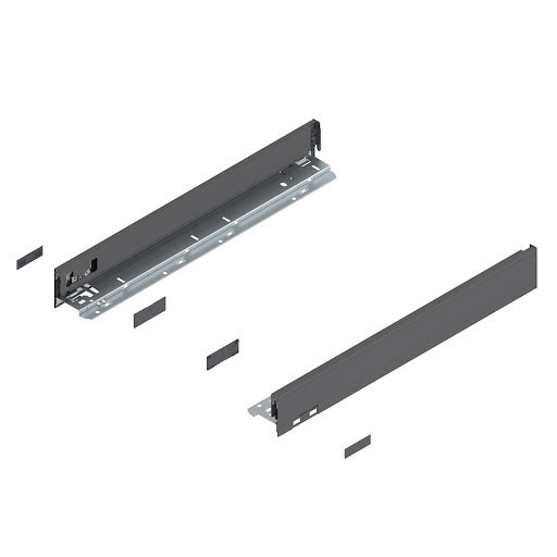 Blum LEGRABOX Pure drawer side, 500 mm, height N, color dark grey „Orion", pair
