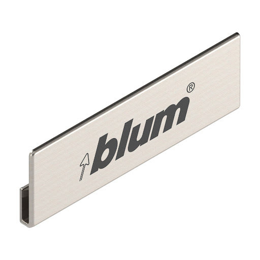 Blum AVENTOS HF/HS/HL/HK/Merivobox cover cap, stainless steel, printed blum