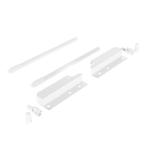 Riex NX40 Set of 2 round longitudinal railings with back brackets, 140/300 mm, white