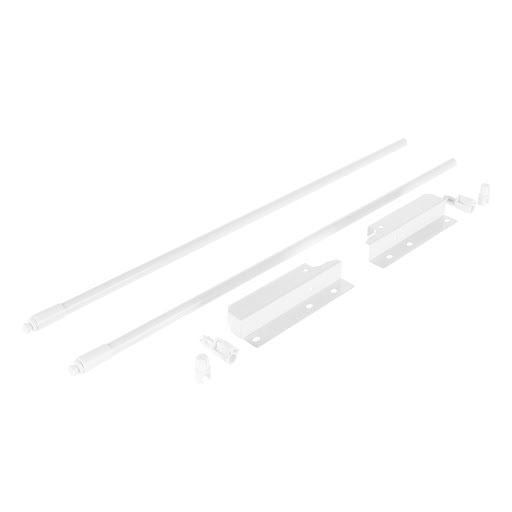 Riex NX40 Set of 2 round longitudinal railings with back brackets, 140/550 mm, white