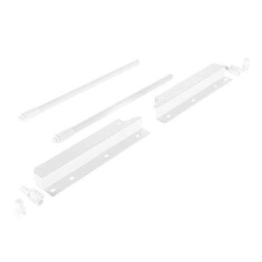 Riex NX40 Set of 2 round longitudinal railings with back brackets, 204/300 mm, white