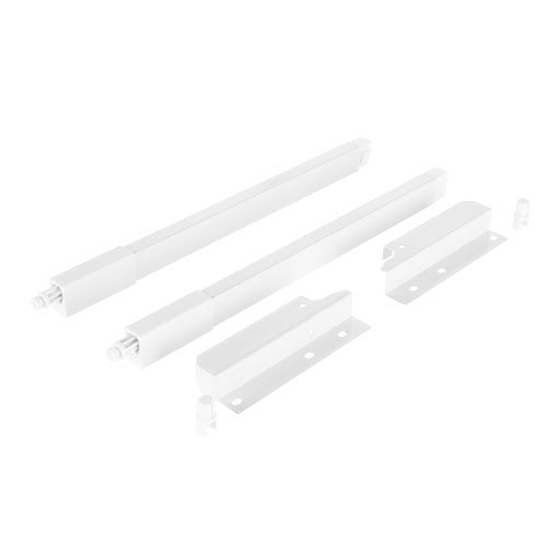 Riex NX40 Set of 2 square longitudinal railings with back brackets, 140/350 mm, white