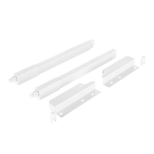 Riex NX40 Set of 2 square longitudinal railings with back brackets, 140/300 mm, white