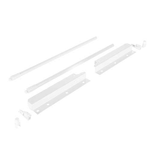 Riex NX40 Set of 2 round longitudinal railings with back brackets, 204/400 mm, white