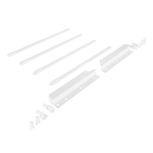 Riex NX40 Set of 4 round longitudinal railings with back brackets, 204/350 mm, white