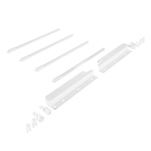 Riex NX40 Set of 4 round longitudinal railings with back brackets, 204/300 mm, white