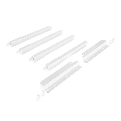 Riex NX40 Set of 4 square longitudinal railings with back brackets, 204/300 mm, white