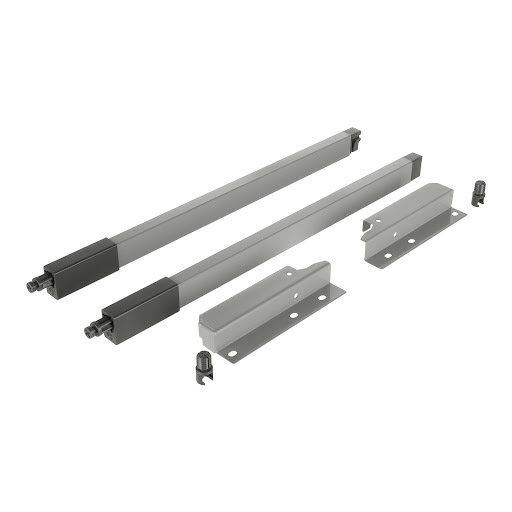 Riex NX40 Set of 2 square longitudinal railings with back brackets, 140/400 mm, grey