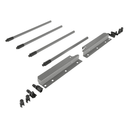 Riex NX40 Set mit 4 Rundstab Relings und Rückwandbefestigung, 204/300, Grau