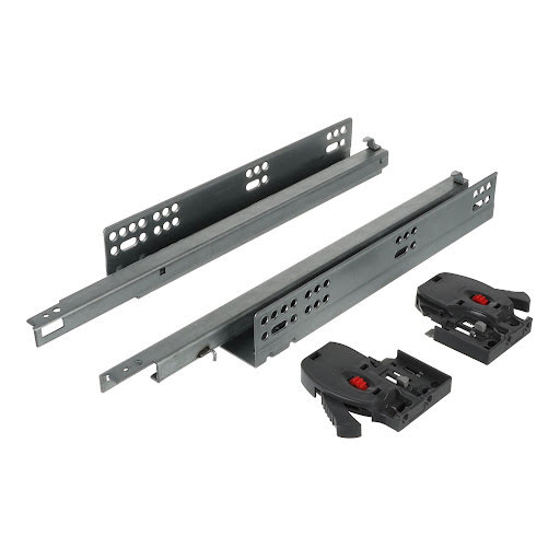 Riex NU30 Concealed slide, single extension, soft-close, 25 kg, 400 mm, 2D brackets