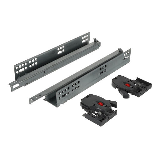 Riex NU30 Concealed slide, single extension, soft-close, 25 kg, 350 mm, 2D brackets