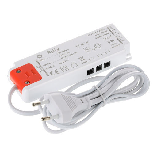 Riex EL17 Led voeding 12 V 15,W, met directe uitgang, 5 mini aansluitingen