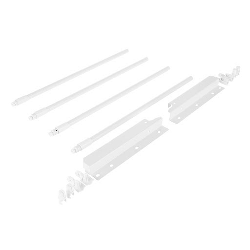 Riex NX40 Set of 4 round longitudinal railings with back brackets, 204/400 mm, white