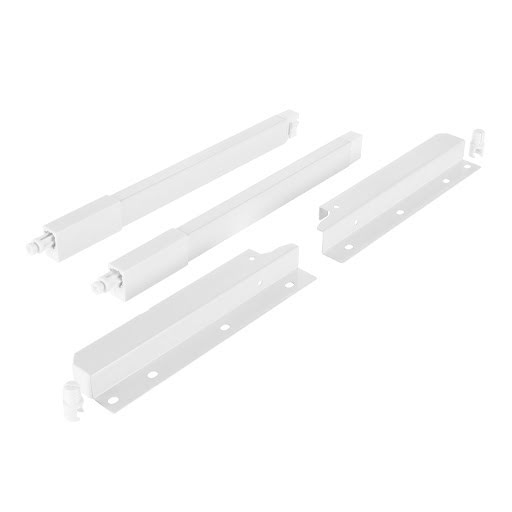 Riex NX40 Set of 2 square longitudinal railings with back brackets, 204/300 mm, white