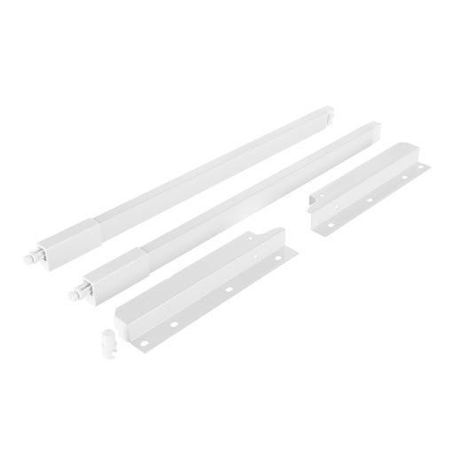 Riex NX40 Set of 2 square longitudinal railings with back brackets, 204/450 mm, white