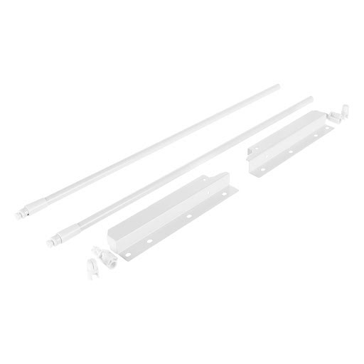 Riex NX40 Set of 2 round longitudinal railings with back brackets, 204/550 mm, white