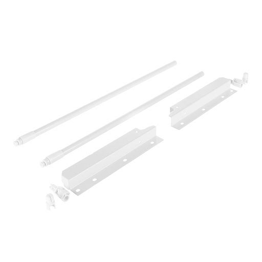 Riex NX40 Set of 2 round longitudinal railings with back brackets, 204/450 mm, white