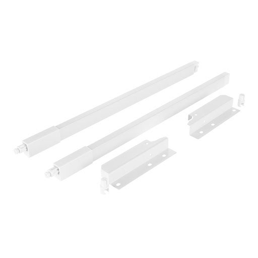Riex NX40 Set of 2 square longitudinal railings with back brackets, 140/450 mm, white