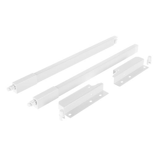 Riex NX40 Set of 2 square longitudinal railings with back brackets, 140/400 mm, white