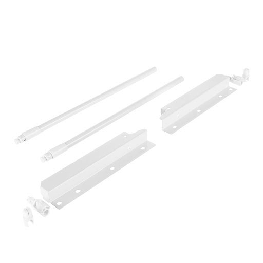 Riex NX40 Set of 2 round longitudinal railings with back brackets, 204/350 mm, white
