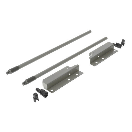Riex NX40 Set of 2 round longitudinal railings with back brackets, 140/400 mm, grey