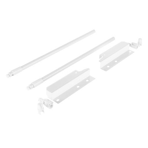 Riex NX40 Set of 2 round longitudinal railings with back brackets, 140/350 mm, white