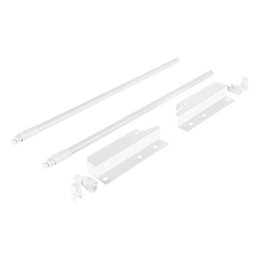 Riex NX40 Set of 2 round longitudinal railings with back brackets, 140/400 mm, white