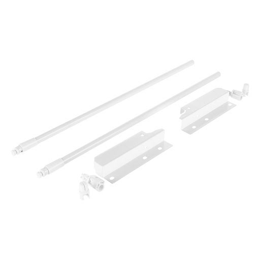 Riex NX40 Set of 2 round longitudinal railings with back brackets, 140/450 mm, white