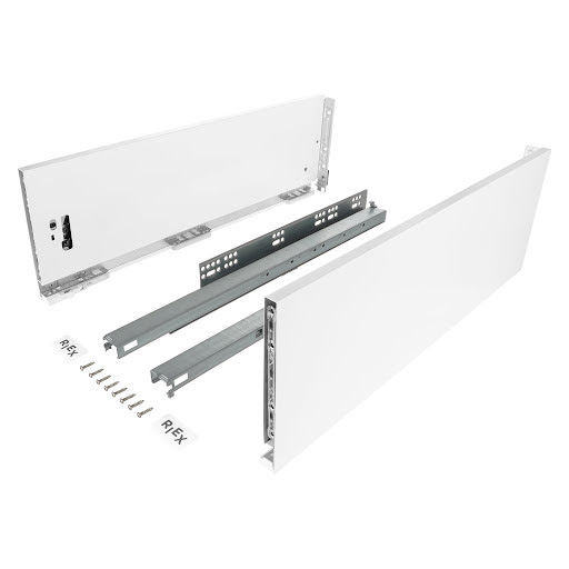 RiexTrack Kit tiroir, coulisse double paroi, 185/550 mm, blanc