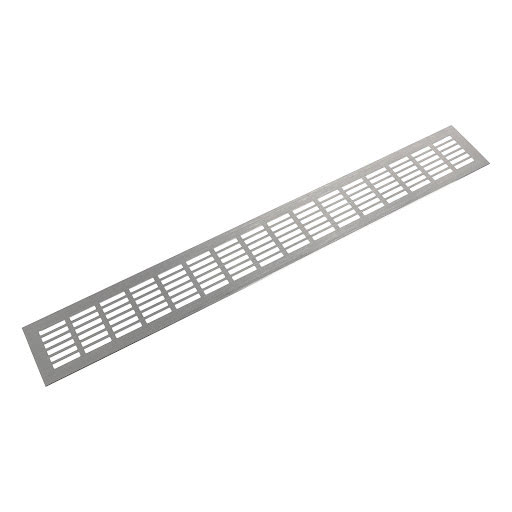 Riex GV44 Aluminium ventilation grid, 80x600 mm, stainless steel imitation