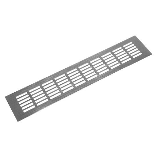 Riex GV44 Aluminium ventilation grid, 80x400 mm, stainless steel imitation