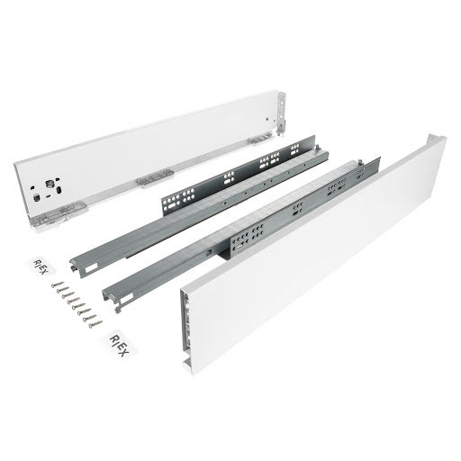 RiexTrack Kit tiroir, coulisse double paroi, 121/600 mm, blanc