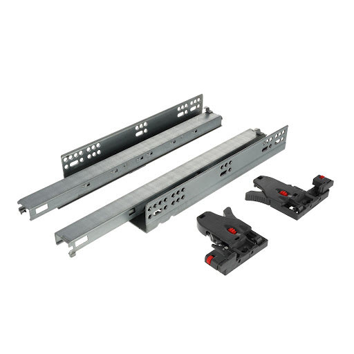 Riex NU80 (16mm) Concealed slide, full extension, soft-close, synchro, 40 kg, 400 mm, 3D brackets