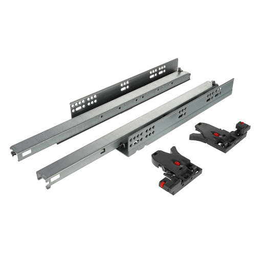Riex NU80 (16mm) Concealed slide, full extension, soft-close, synchro, 40 kg, 500 mm, 3D brackets
