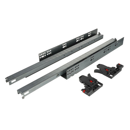 Riex NU80 (16mm) Concealed slide, full extension, soft-close, synchro, 40 kg, 600 mm, 3D brackets