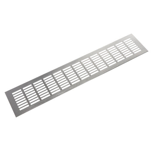 Riex GV44 Aluminium ventilation grid, 100x500 mm, stainless steel imitation