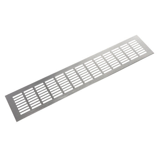 Riex GV44 Aluminium ventilatierooster 100 x 500 mm, Roestvrijs staal imitatie