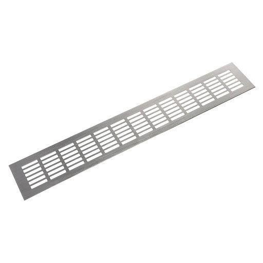Riex GV44 Aluminium ventilation grid, 80x500 mm, stainless steel imitation
