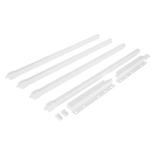 Riex ND30 Set of 4 square longitudinal railings with back brackets, 201/500 mm, white