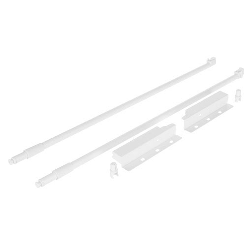 Riex ND30 Set of 2 round longitudinal railings with back brackets, 137/500 mm, white