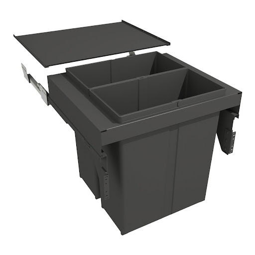 Riex GN88, poubelle coulissante - 600 mm, 2x40L, H529 mm, anthracite