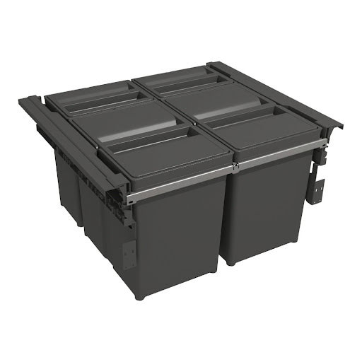 Riex GN86 odpadkový koš - 600, 2x17+2x8L, H298, bez výsuvu, antracit